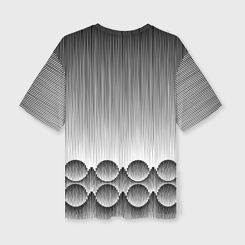 Женская футболка оверсайз Круглая полосатая геометрия / 3D-принт – фото 2