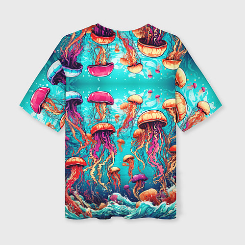 Женская футболка оверсайз Медуза в стиле арт / 3D-принт – фото 2