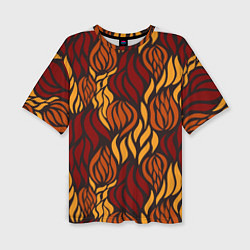 Женская футболка оверсайз Hot Flames - паттерн