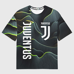 Футболка оверсайз женская Juventus dark green logo, цвет: 3D-принт