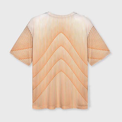 Женская футболка оверсайз Полосатый оранжевый градиент / 3D-принт – фото 2
