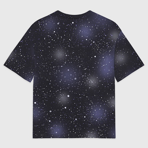 Женская футболка оверсайз Лиса в красном шарфике под снегом / 3D-принт – фото 2