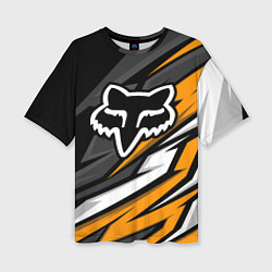 Женская футболка оверсайз Fox motocross racing - orange
