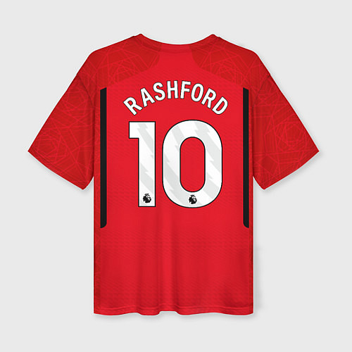 Женская футболка оверсайз Маркус Рашфорд Манчестер Юнайтед форма 2324 домашн / 3D-принт – фото 2