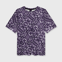 Женская футболка оверсайз Фиолетовый паттерн узоры