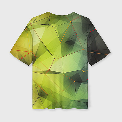 Женская футболка оверсайз Зеленая текстура объемная / 3D-принт – фото 2