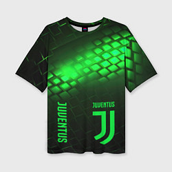 Футболка оверсайз женская Juventus green logo neon, цвет: 3D-принт