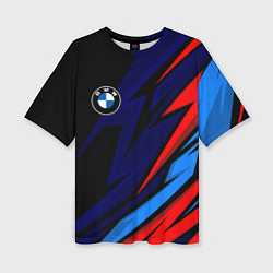 Футболка оверсайз женская BMW - m colors and black, цвет: 3D-принт