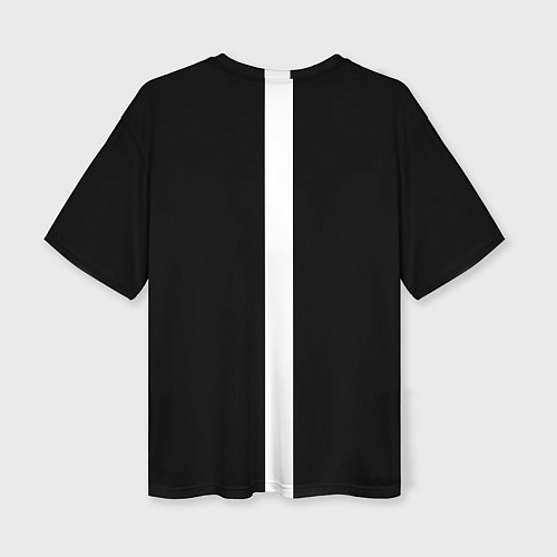 Женская футболка оверсайз Трезвый на английском в черном и с вертикальной ли / 3D-принт – фото 2