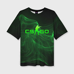 Женская футболка оверсайз CSGO green lines