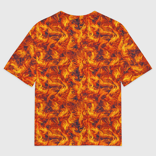 Женская футболка оверсайз Огненный узор / 3D-принт – фото 2