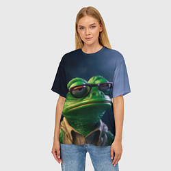 Футболка оверсайз женская Мудрый Пепе, цвет: 3D-принт — фото 2