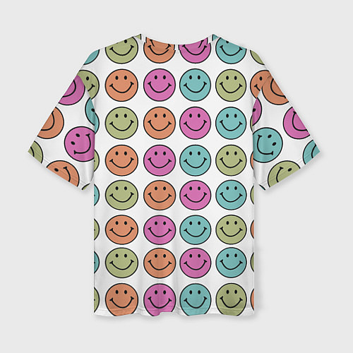 Женская футболка оверсайз Smiley face / 3D-принт – фото 2