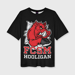Женская футболка оверсайз FCSM hooligan