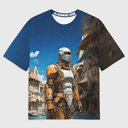 Футболка оверсайз женская Космический охотник на курорте, цвет: 3D-принт