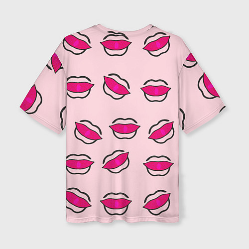 Женская футболка оверсайз Силуэт губы / 3D-принт – фото 2