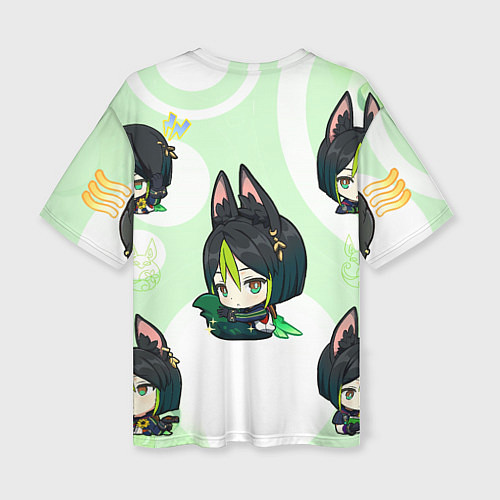 Женская футболка оверсайз Chibi Tighnari Genshin Impact / 3D-принт – фото 2