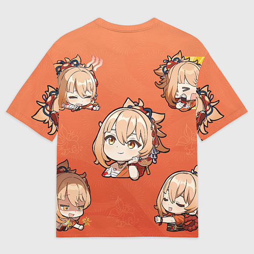 Женская футболка оверсайз Chibi Yoimiya Genshin Impact / 3D-принт – фото 2