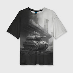 Женская футболка оверсайз Мощный танк