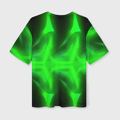 Женская футболка оверсайз Counter strike 2 green logo / 3D-принт – фото 2