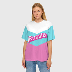 Футболка оверсайз женская Russia - barbie style, цвет: 3D-принт — фото 2
