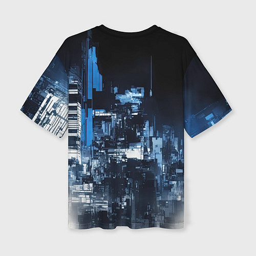 Женская футболка оверсайз Роботизированный самурай / 3D-принт – фото 2