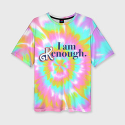 Женская футболка оверсайз I am Kenough - retro tie-dye