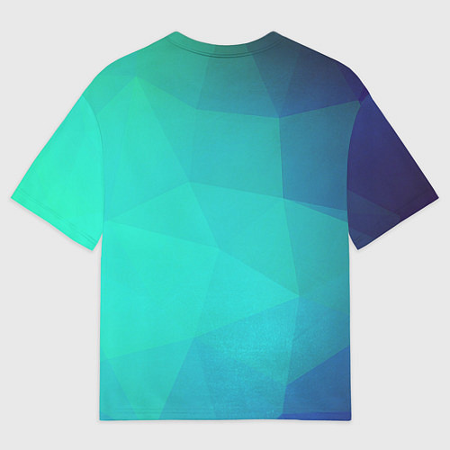 Женская футболка оверсайз Голубые грани / 3D-принт – фото 2