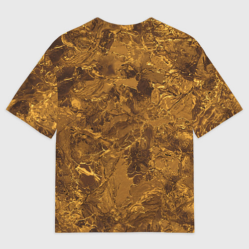 Женская футболка оверсайз Текстура золота / 3D-принт – фото 2