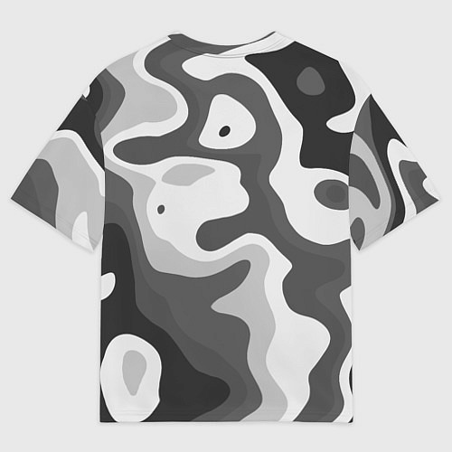 Женская футболка оверсайз Абстракция тёмно-серая / 3D-принт – фото 2