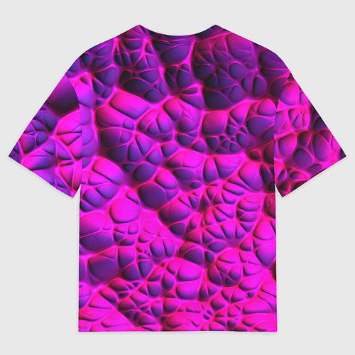 Женская футболка оверсайз Объемная розовая текстура / 3D-принт – фото 2