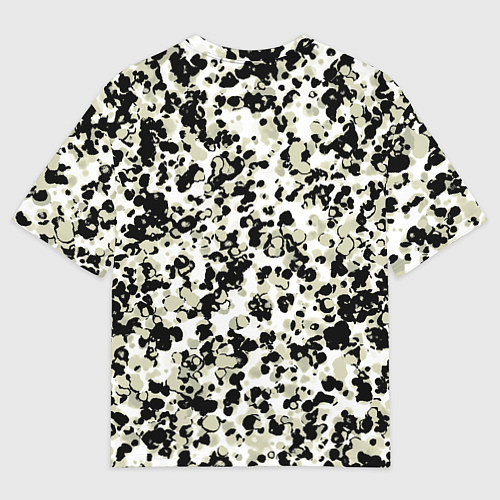 Женская футболка оверсайз Паттерн чёрные пятна / 3D-принт – фото 2