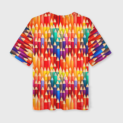 Женская футболка оверсайз Цветные карандаши / 3D-принт – фото 2