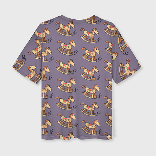 Женская футболка оверсайз Деревянные лошадки качалки / 3D-принт – фото 2