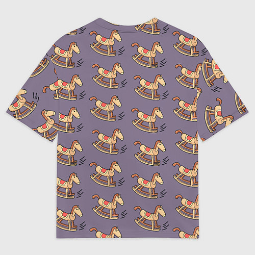 Женская футболка оверсайз Деревянные лошадки качалки / 3D-принт – фото 2