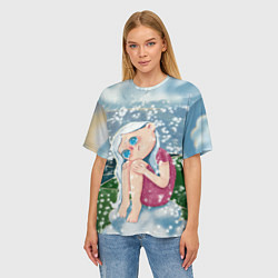 Футболка оверсайз женская Снегурочка плачет, цвет: 3D-принт — фото 2