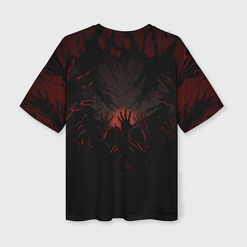 Женская футболка оверсайз Руки зомби на закате / 3D-принт – фото 2