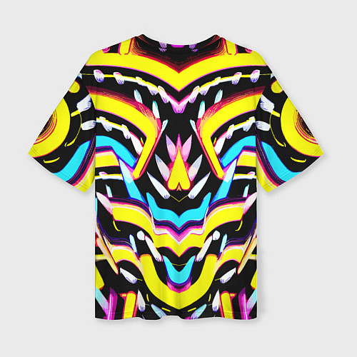 Женская футболка оверсайз Abstract mirrow pattern - neural network / 3D-принт – фото 2