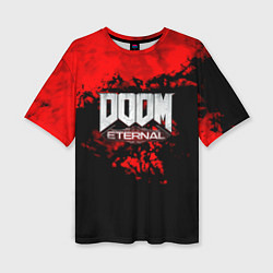 Женская футболка оверсайз Doom blood game