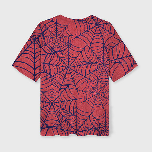 Женская футболка оверсайз Паутина красно-синий / 3D-принт – фото 2