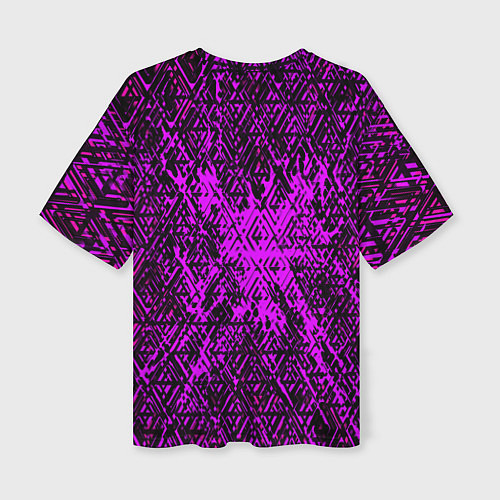 Женская футболка оверсайз Фиолетовая глитч инфекция / 3D-принт – фото 2