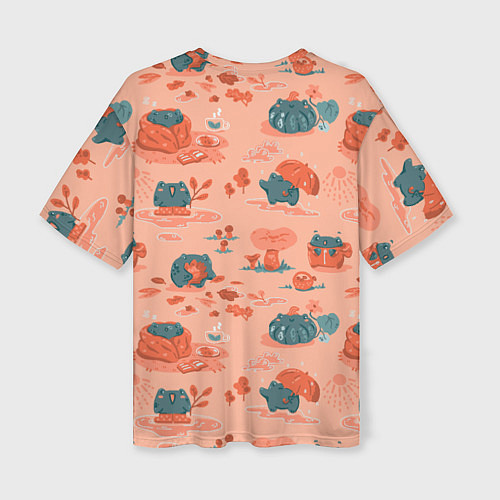 Женская футболка оверсайз Осенние лягушки / 3D-принт – фото 2
