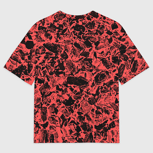 Женская футболка оверсайз Каменная текстура коралловый / 3D-принт – фото 2