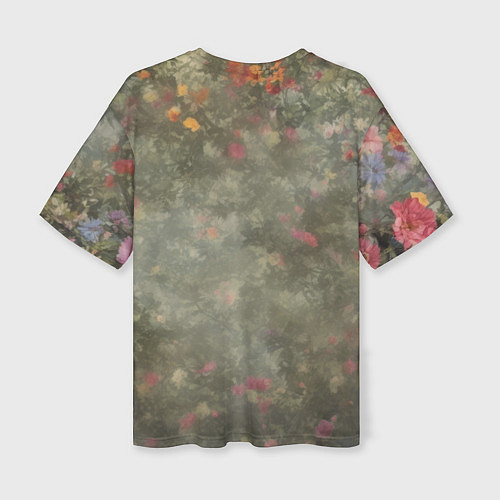 Женская футболка оверсайз Милый енот в лесу / 3D-принт – фото 2