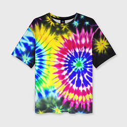 Футболка оверсайз женская Colorful floral composition - tie-dye, цвет: 3D-принт