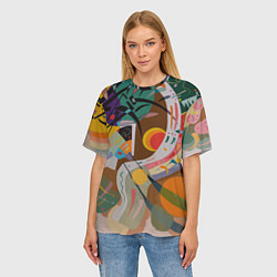 Футболка оверсайз женская Искусство Кандинского - Доминирующая кривая, цвет: 3D-принт — фото 2