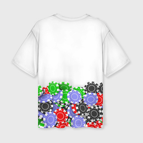 Женская футболка оверсайз Poker - игра для удачливых / 3D-принт – фото 2