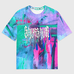 Футболка оверсайз женская Shurshun - tie-dye, цвет: 3D-принт