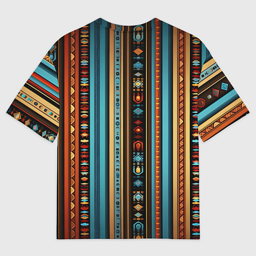 Женская футболка оверсайз Этнический паттерн в вертикальную полоску / 3D-принт – фото 2