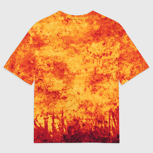 Женская футболка оверсайз Осенний пожар / 3D-принт – фото 2